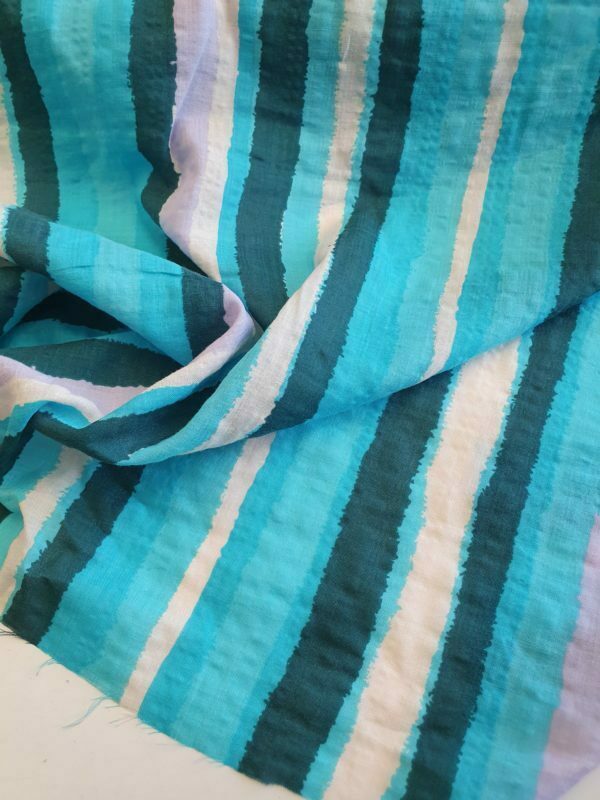 Textured Cotton Mix Seersucker Stripes