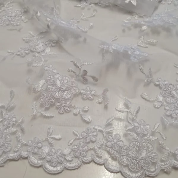 Elegantly Embroidered scalloped runner lace - Image 9