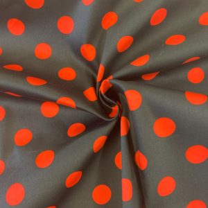 Polka Coin Spot Stretch cotton sateen