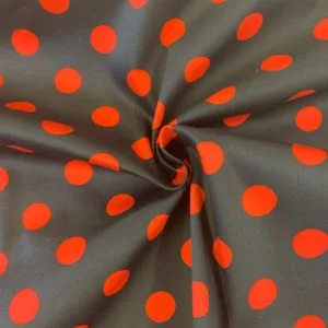 Polka Coin Spot Stretch cotton sateen