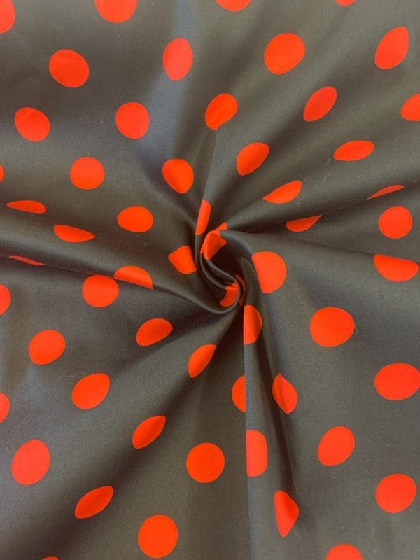 Polka Coin Spot Stretch cotton sateen