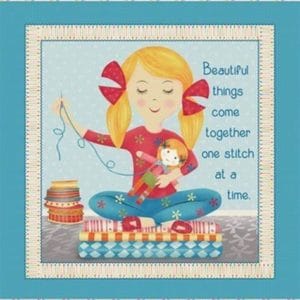One Stitch at a Time Cotton Panel and co-ordinates
