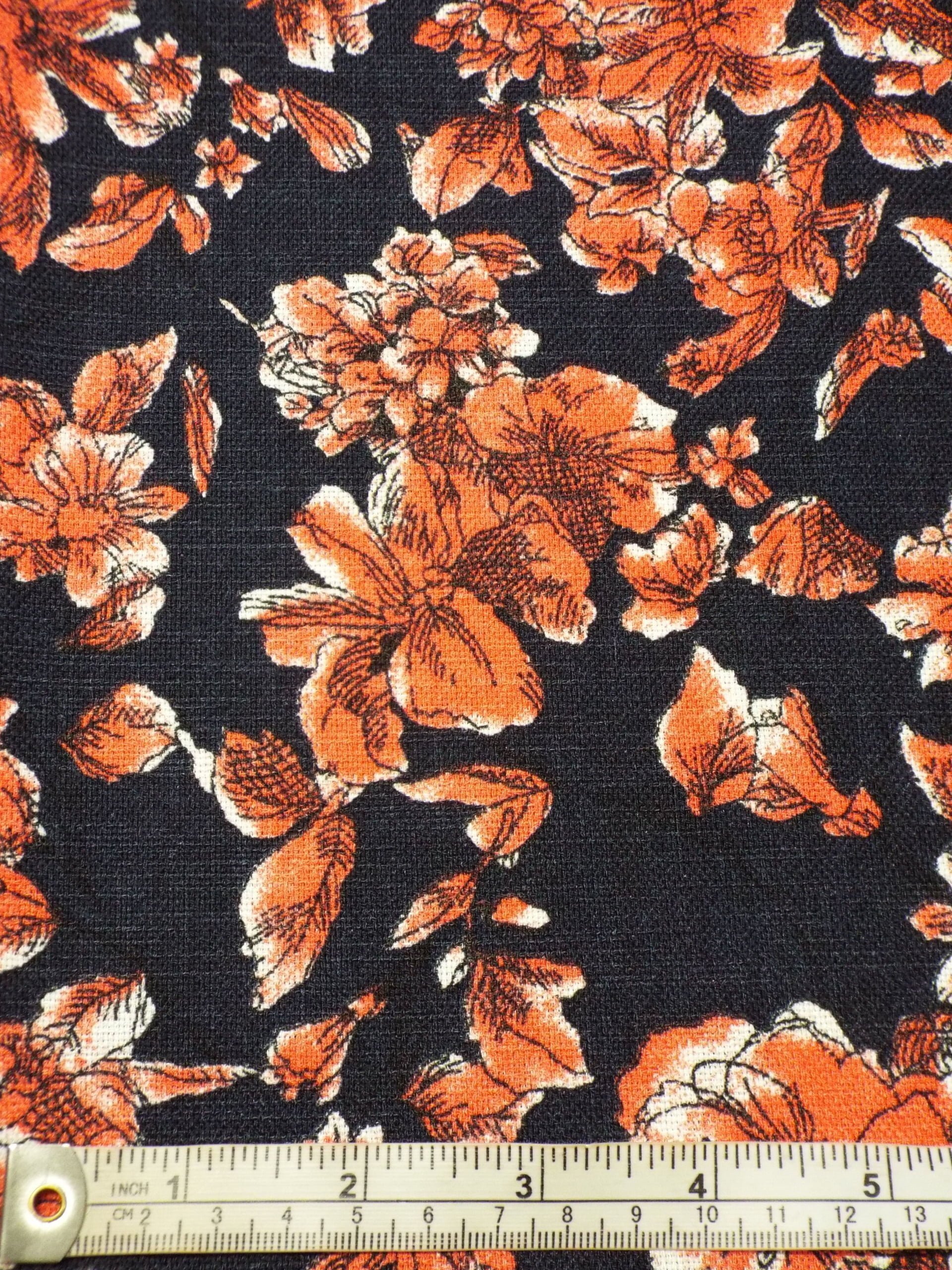 Polyester Printed slubbed linen looks