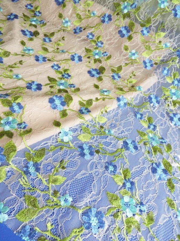 2 Tone multi coloured Chantilly lace