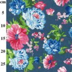 2 Tone Multicoloured Spring Flowers Chambray Denim