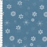 2 Tone White Daisy Floral Chambray Denim