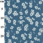 2 Tone White Floral Sprig on Chambray Denim