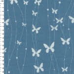 2 Tone White Butterfly Ribbon on Chambray Denim