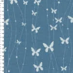 2 Tone White Butterfly Ribbon on Chambray Denim