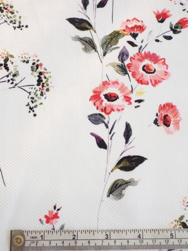 Cotton Stretch Honeycomb Pique Floral Print - Image 4