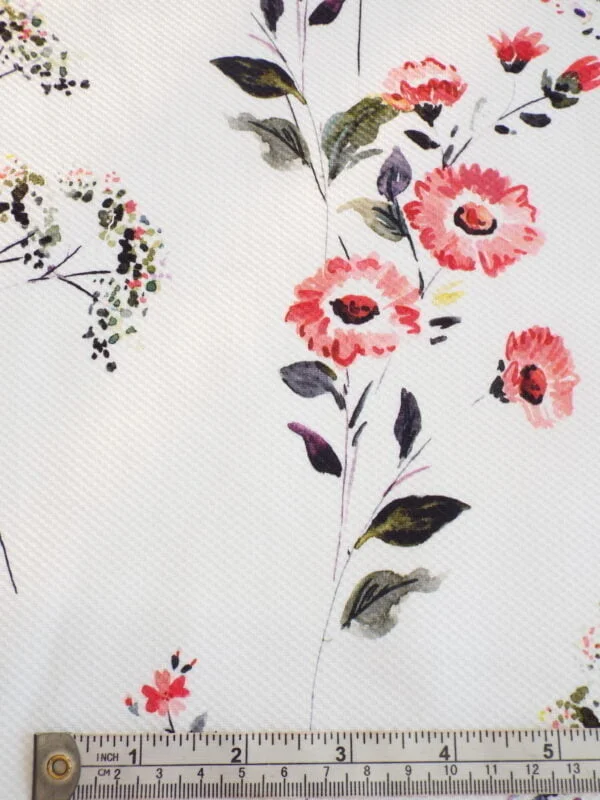 Cotton Stretch Honeycomb Pique Floral Print - Image 4
