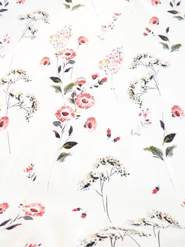 Cotton Stretch Honeycomb Pique Floral Print - Image 3