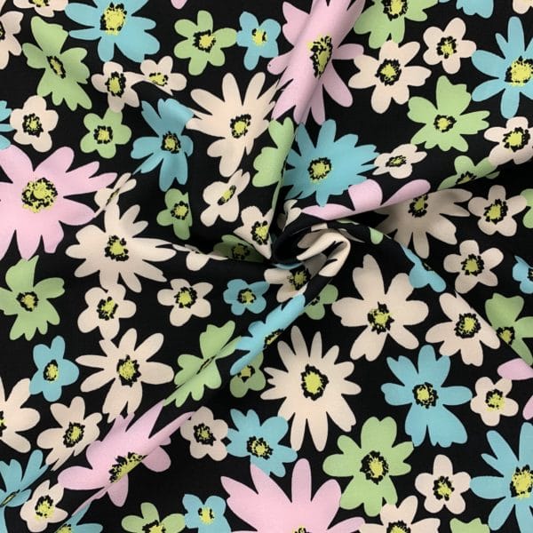 Daisy Floral stretch 'Barbi Crepe' by John Kaldor - Image 2