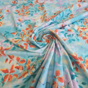 Balinese style printed Cheesecloth in Aquas