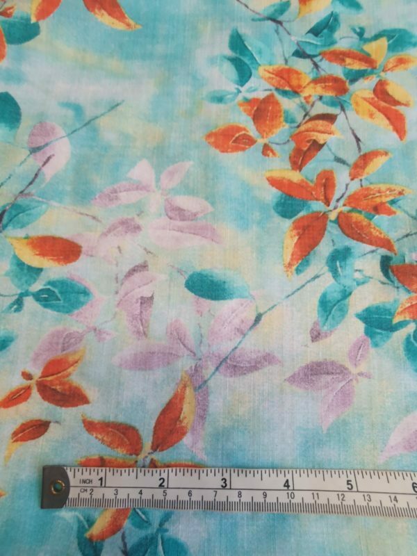 Balinese style printed Cheesecloth in Aquas - Image 3