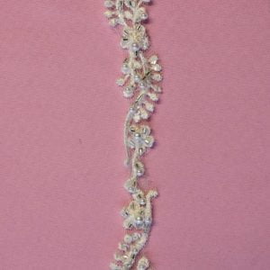 Small Crystal Beaded Sequin Trim in Ivory