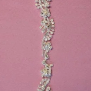 Small Crystal Beaded Sequin Trim in Ivory