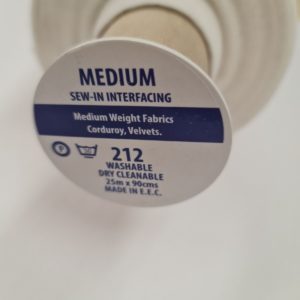 Sew In Standard Interfacing - Medium - Unbranded - 25mt roll
