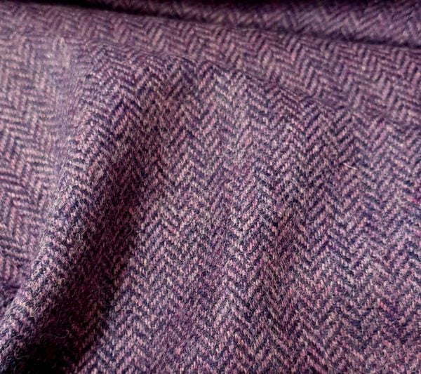 ' Arran ' 100% Wool Textured Harris style Herringbone Tweed