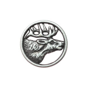 Metal Button - Deer Head in Silver