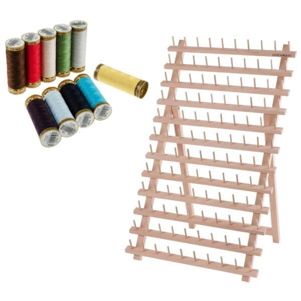 Wooden Beech Spool Holder: 120 Spool capicity