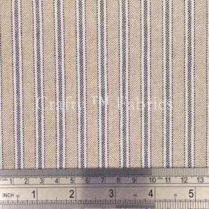 Wide Ticking style Cotton in Navy sold per 1/2 metre