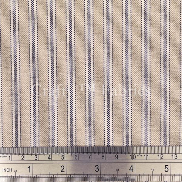 Wide Ticking style Cotton in Navy sold per 1/2 metre
