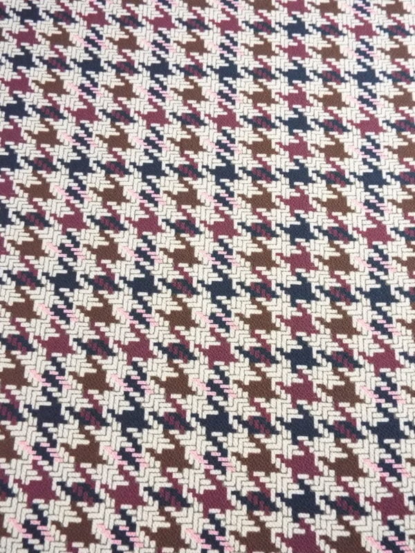 Polyester Stretch Houndstooth Crepe de Chine
