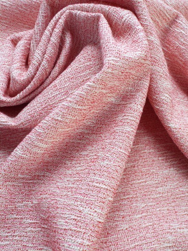 Boucle twist textured Wool effect in Sweet Pink and Ivory