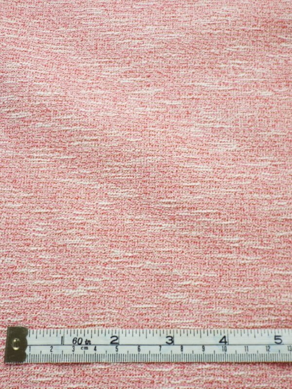 Boucle twist textured Wool effect in Sweet Pink and Ivory - Image 2