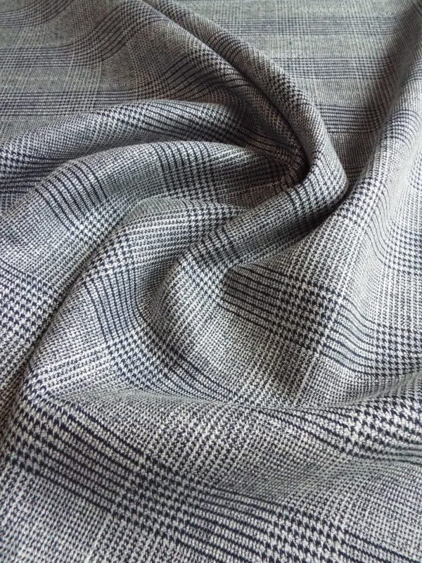 Co-ordinating Prince of Wales and Dogstooth Check in Enamel Metallic Silver
