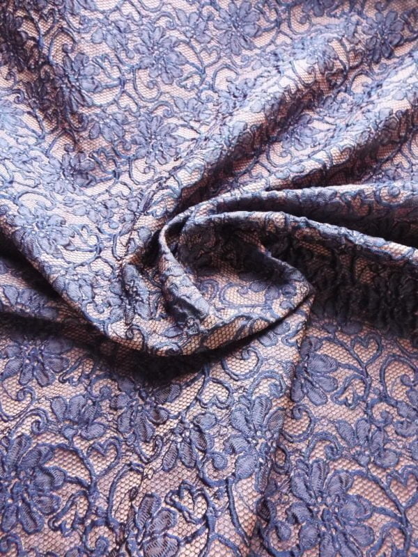 Raised Cloque, Lace Inspired 2 Tone Jacquard Brocade - Image 4