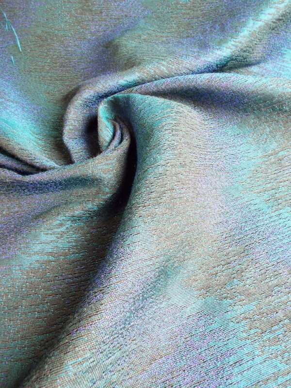 'Ocean Wave' Jacquard Brocade in Veridian Teal Tones - Image 4