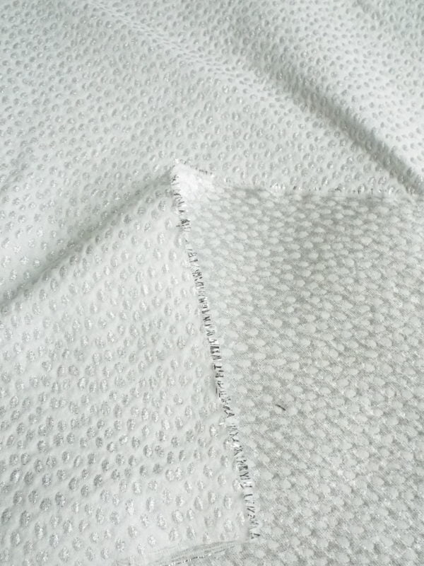 Metallic Jacquard in small 'Dashed' multi Dot - Image 2