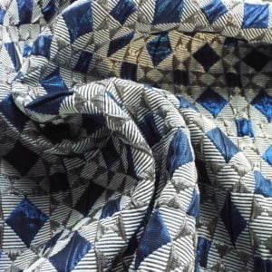 Sapphire centre Jewelled Diamond 'Reversible' Jacquard Brocade