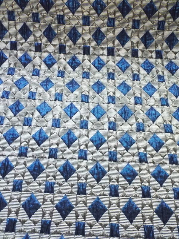 Sapphire centre Jewelled Diamond 'Reversible' Jacquard Brocade - Image 2