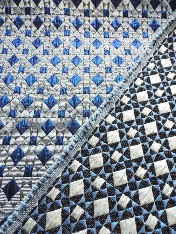 Sapphire centre Jewelled Diamond 'Reversible' Jacquard Brocade - Image 3