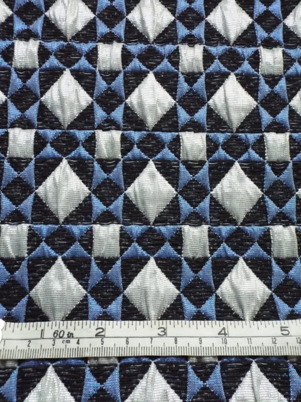 Sapphire centre Jewelled Diamond 'Reversible' Jacquard Brocade - Image 8