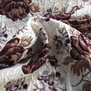 Cloque styled raised Jacquard in Traditional Floral Deisgn