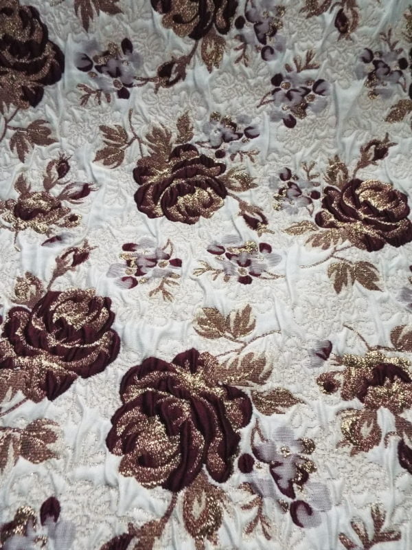 Cloque styled raised Jacquard in Traditional Floral Deisgn - Image 4