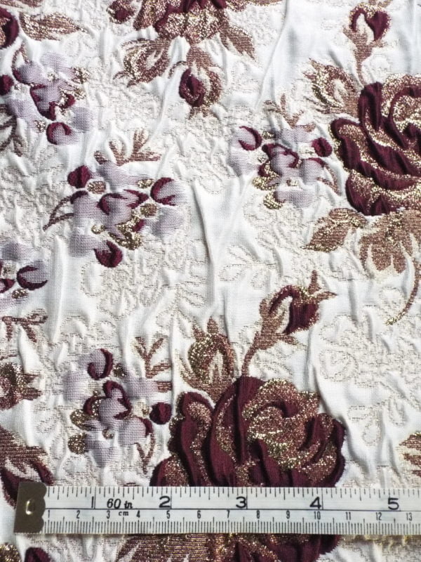 Cloque styled raised Jacquard in Traditional Floral Deisgn - Image 2