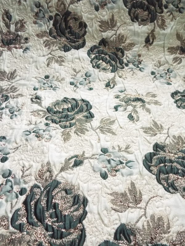 Cloque styled raised Jacquard in Traditional Floral Deisgn - Image 6