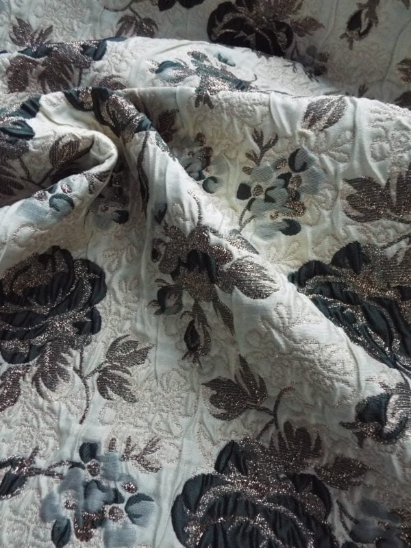 Cloque styled raised Jacquard in Traditional Floral Deisgn - Image 5