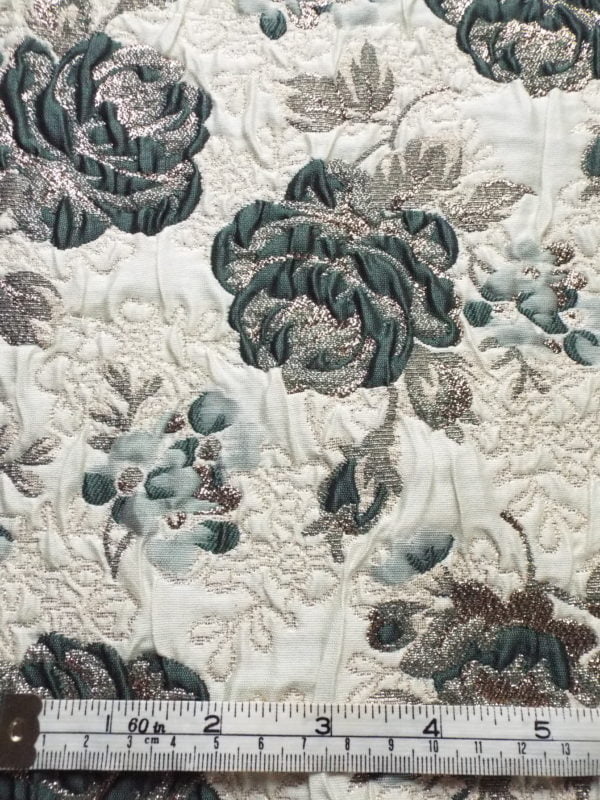 Cloque styled raised Jacquard in Traditional Floral Deisgn - Image 7