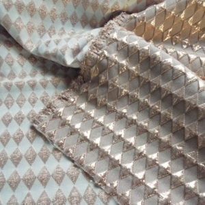 Diamond effect 'Reversible' Jacquard Brocade in Latte Coffee