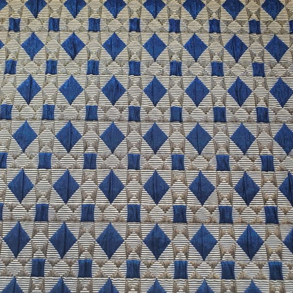 Sapphire centre Jewelled Diamond 'Reversible' Jacquard Brocade - Image 4