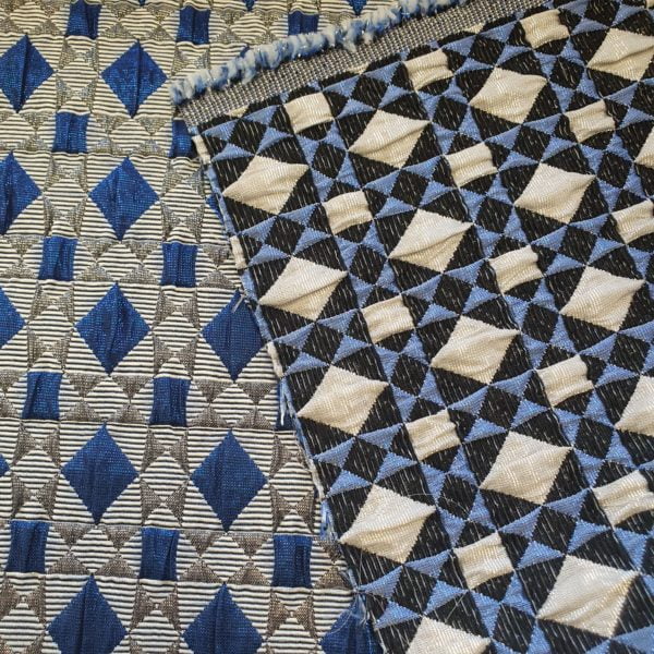 Sapphire centre Jewelled Diamond 'Reversible' Jacquard Brocade - Image 6