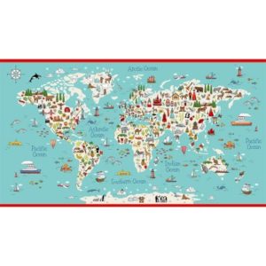 Crafty Cottons 'Around The World' by Makower Craft sold per 1/2 metre