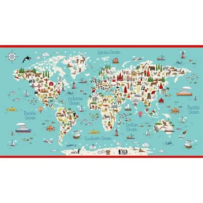 Crafty Cottons 'Around The World' by Makower Craft sold per 1/2 metre - Image 7