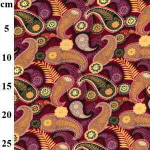 Special Offer - Viscose Challis in a Wine Paisley Print